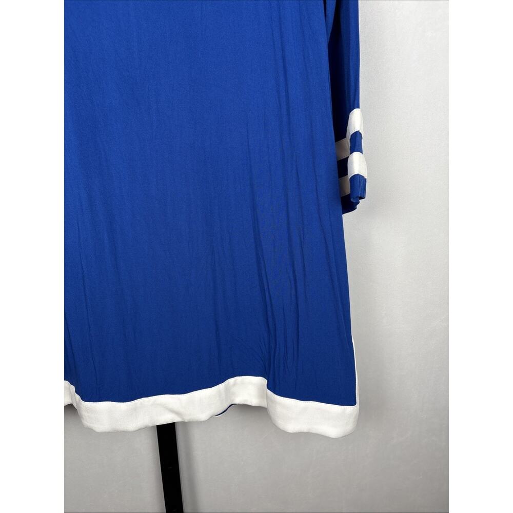 NEW Tina Stephens Tina 3/4 Sleeve Tunic Size Medium Cobalt Blue Nautical Coastal - Picture 9 of 12